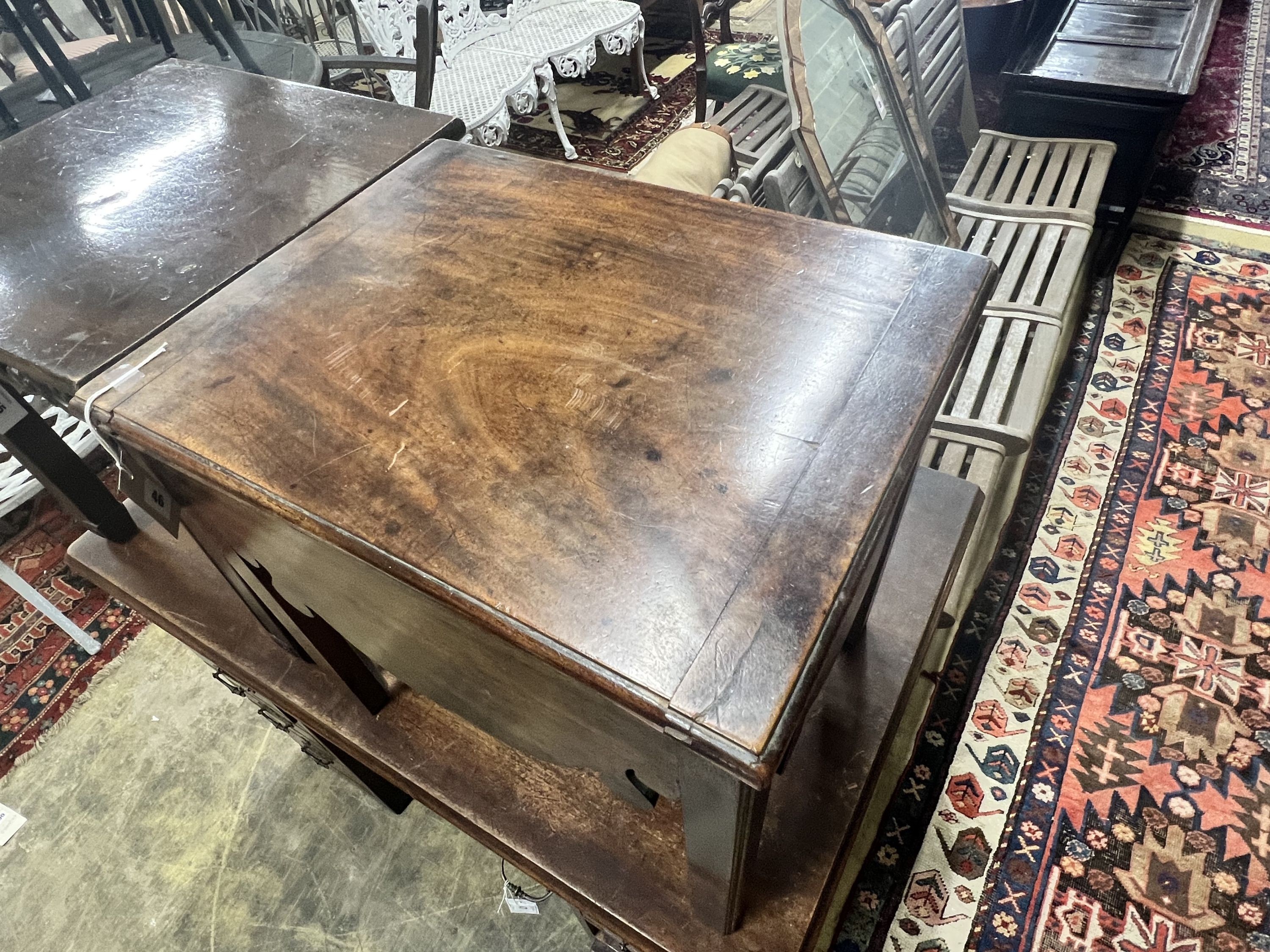 A George III mahogany commode, altered, width 50cm depth 39cm height 48cm